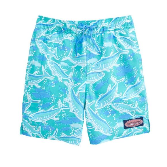 Vineyard Vines boys fish print swim trunks large (16) - Picture 1 of 9